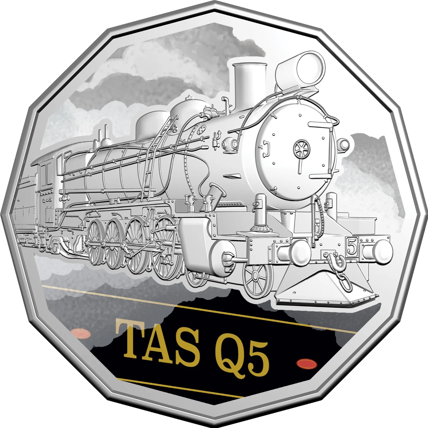 Australia Steam Giants 2025 50c Tasmanian Government Railways Q Class Q5 Colour Cupro-Nickel Uncirculated Coin - Image 2