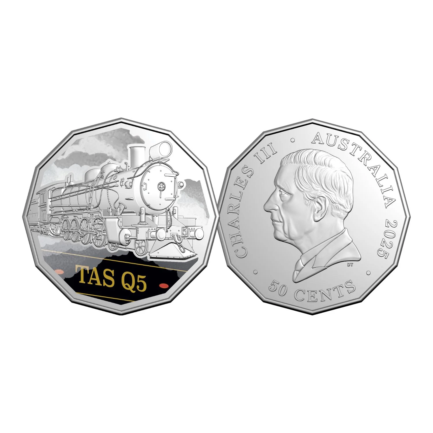 Australia Steam Giants 2025 50c Tasmanian Government Railways Q Class Q5 Colour Cupro-Nickel Uncirculated Coin - Image 4