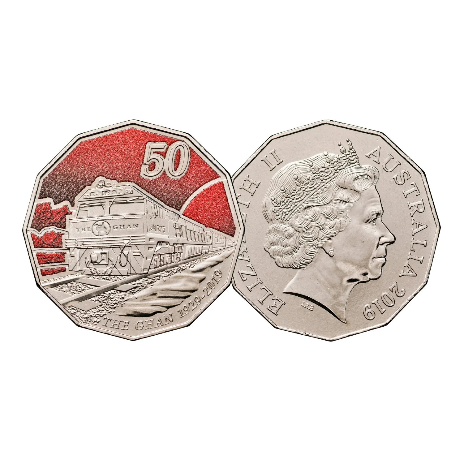 Australia The Ghan 2019 50c Colour Cupro-Nickel Uncirculated Coin - Image 2