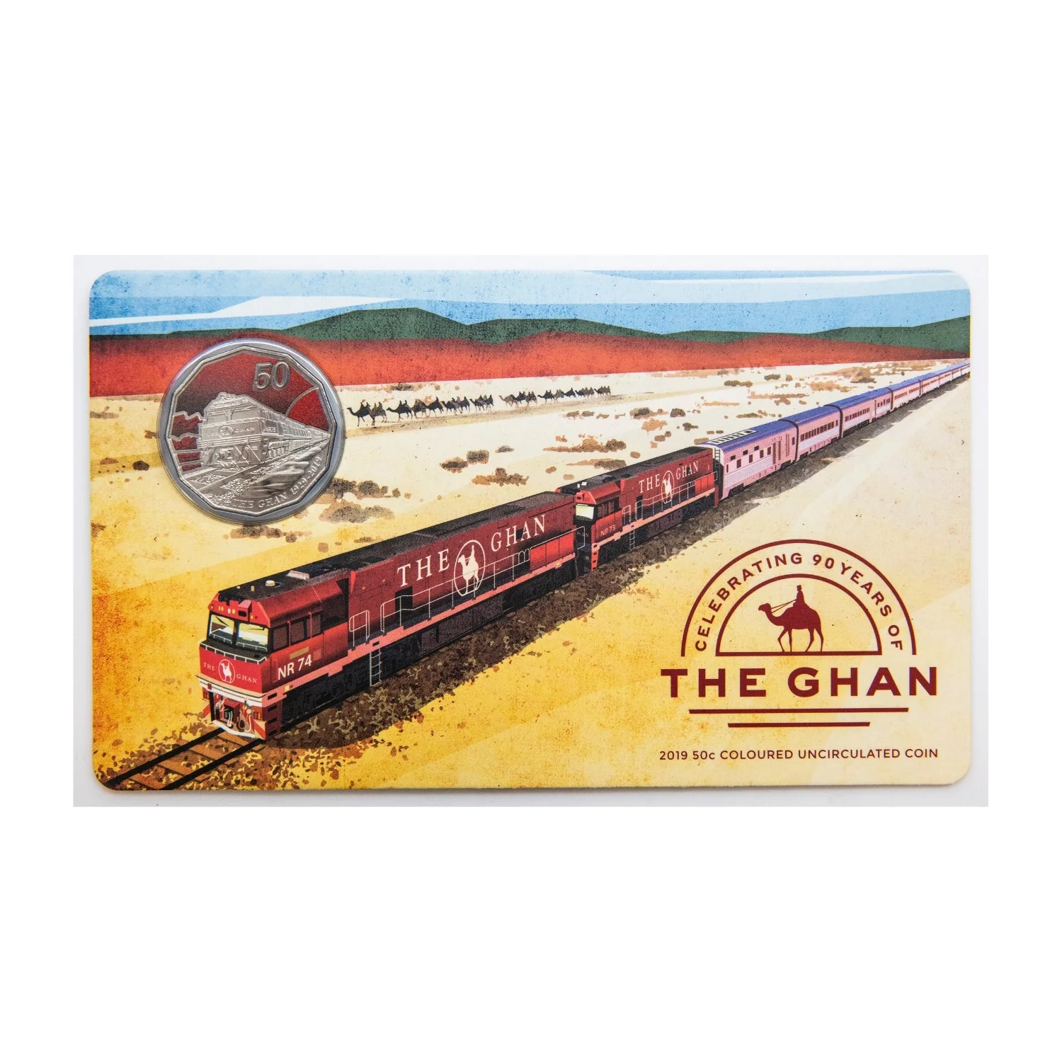 Australia The Ghan 2019 50c Colour Cupro-Nickel Uncirculated Coin - Image 3