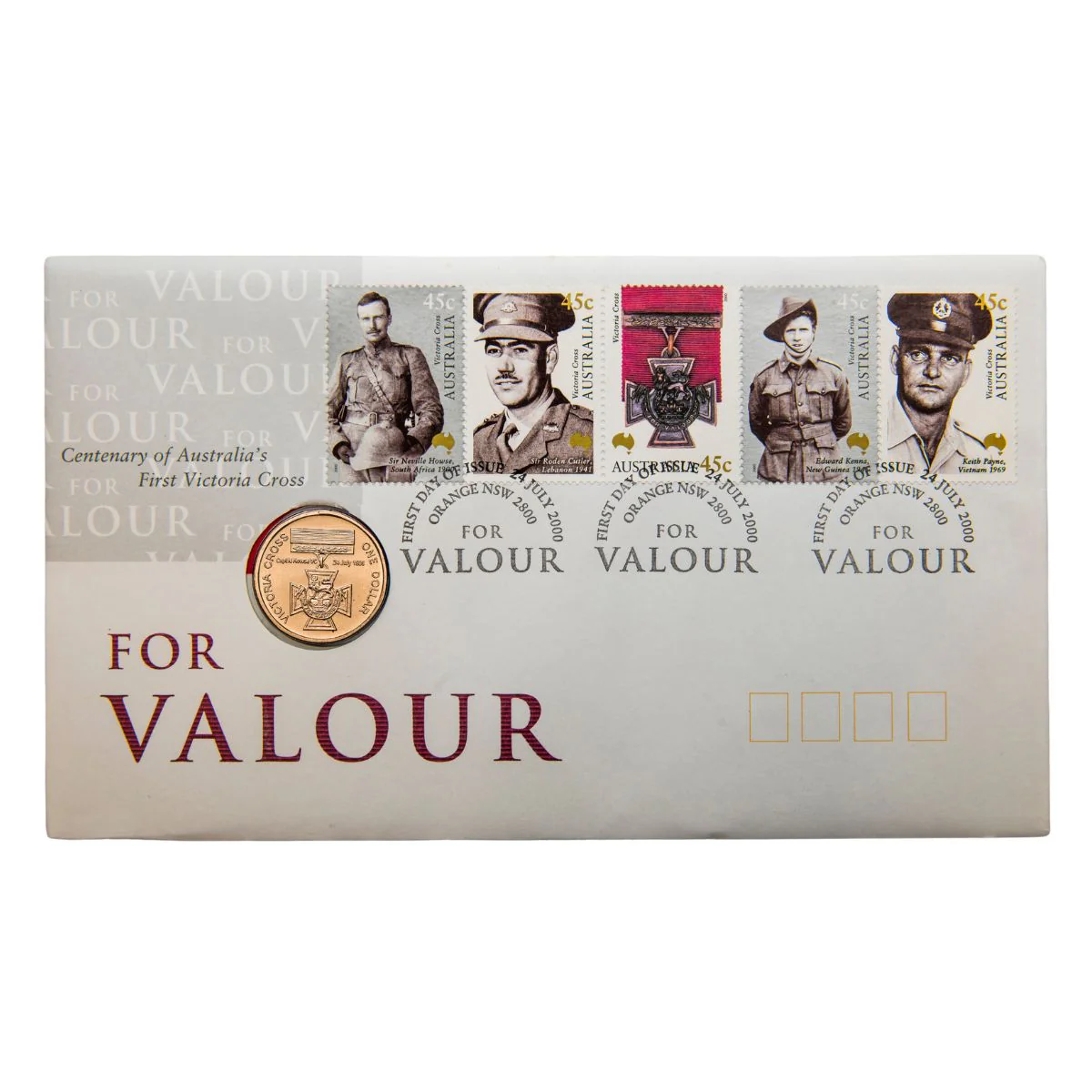 Australia Victoria Cross Centenary 2000 $1 Coin & Stamp Cover