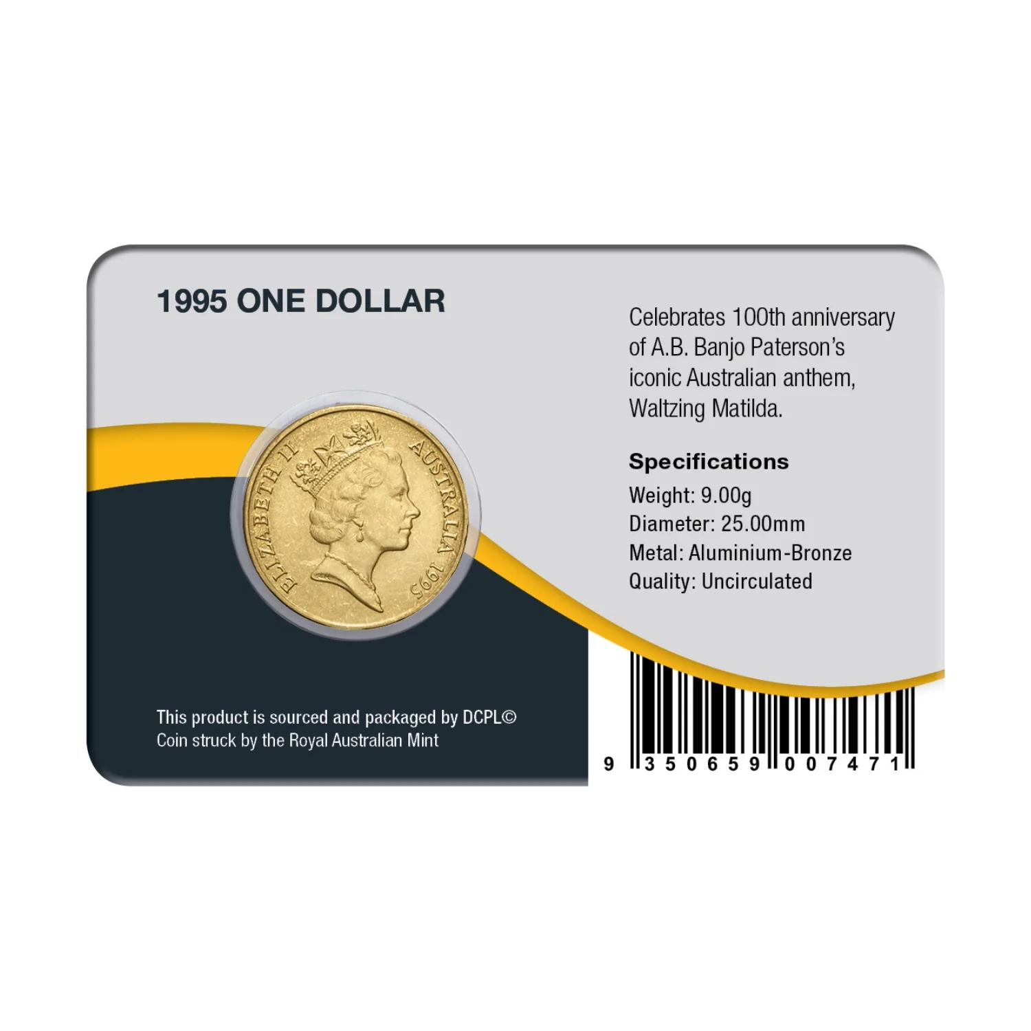 Australia Waltzing Matilda 1995 $1 Aluminium-Bronze Uncirculated Coin Pack - Image 2