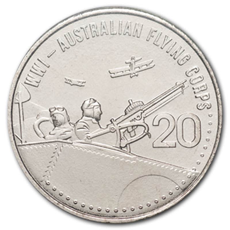 Australia 2015 20c Australian Flying Corps Cupro-Nickel Uncirculated Coin