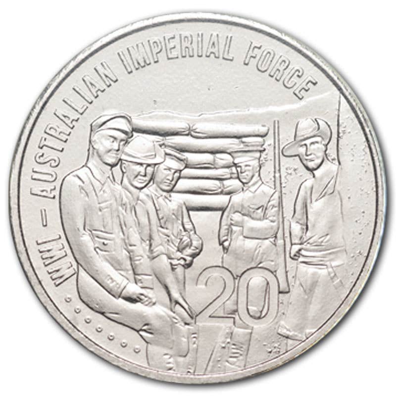 Australia 2015 20c Australian Imperial Forces Cupro-Nickel Uncirculated Coin