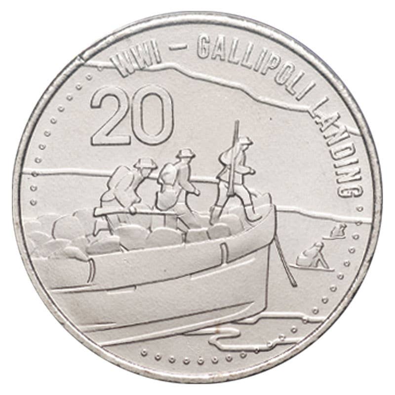 Australia 2015 20c Gallipoli Landing Cupro-Nickel Uncirculated Coin