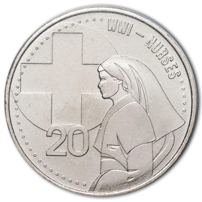 Australia 2015 20c Nurses of World War I Cupro-Nickel Uncirculated Coin