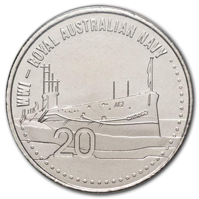 Australia 2015 20c Royal Australian Navy Cupro-Nickel Uncirculated Coin