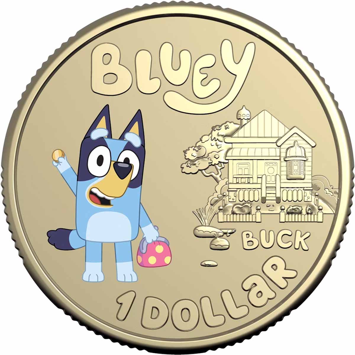 Australian Bluey Dollarbucks 2024 $1 Al-Br Coloured Uncirculated Three Coin Set - Image 2