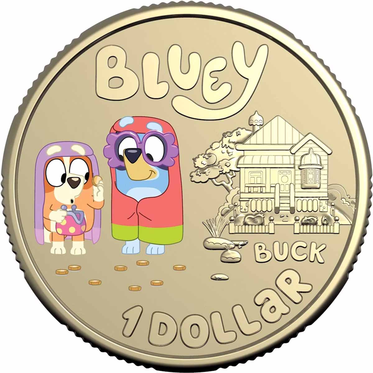 Australian Bluey Dollarbucks 2024 $1 Al-Br Coloured Uncirculated Three Coin Set - Image 4