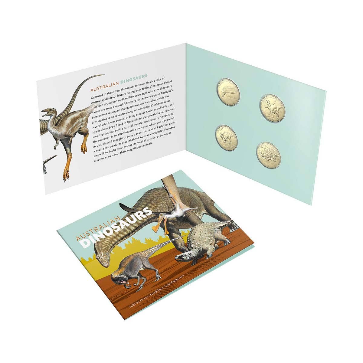 Australia 2022 $1 Dinosaurs Aluminium-Bronze Uncirculated 4-Coin Set - Image 7