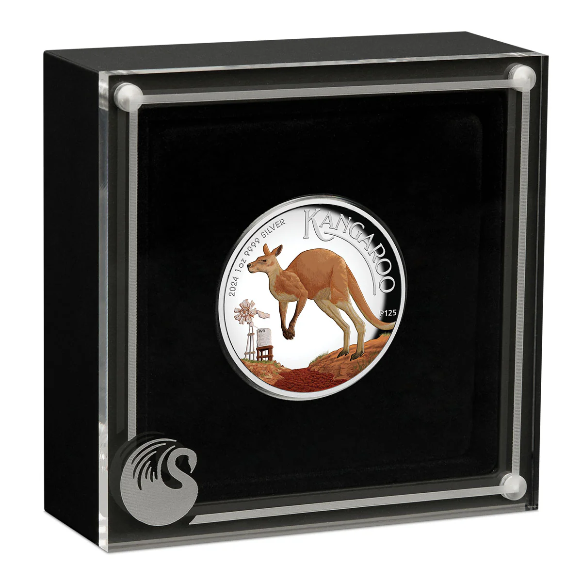 Australian Kangaroo 2024 $1 1oz Silver Proof High Relief Coloured Coin - Image 3