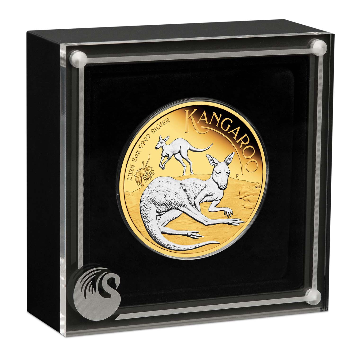 Australia Kangaroo 2025 $2 Gold-plated 2oz Silver Proof Coin - Image 3