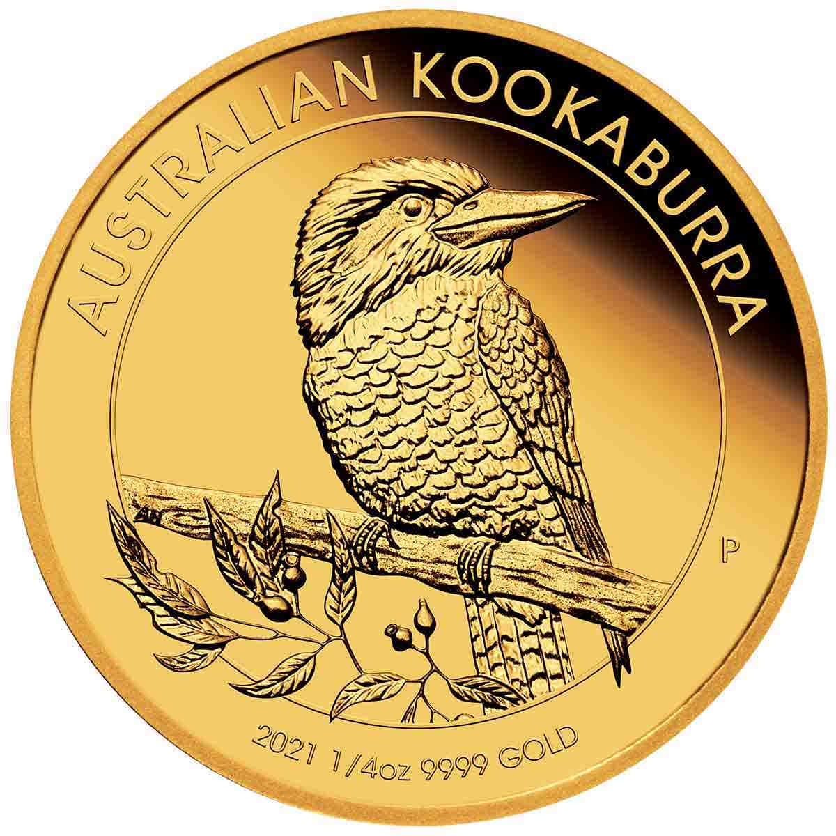 Australian Kookaburra 2021 $25 1/4oz Gold Proof Coin - Image 2