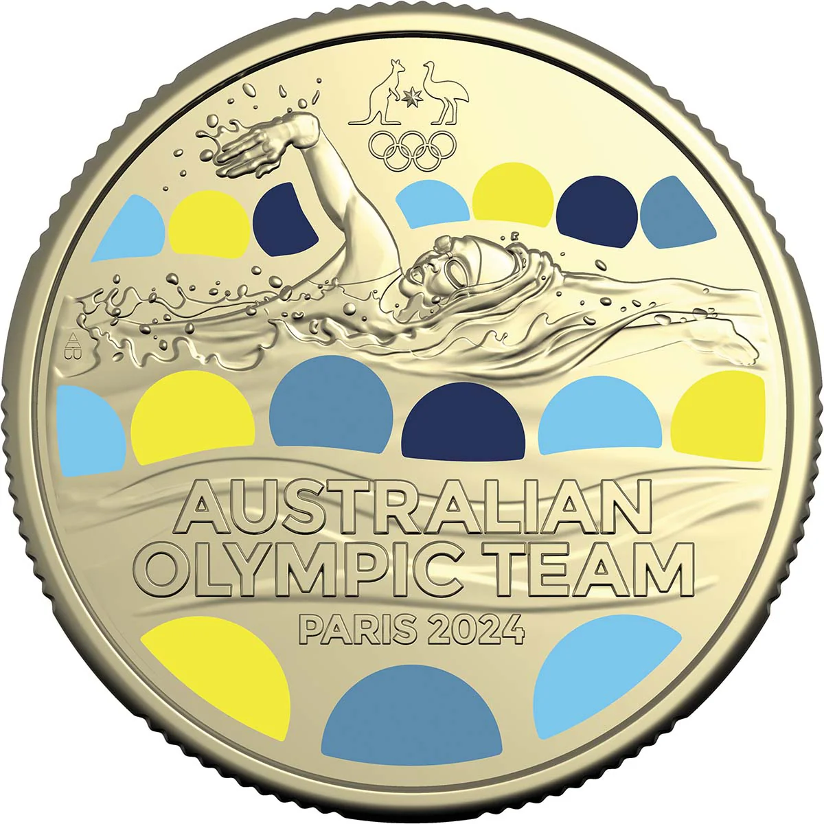 Australian Olympic Team 2024 $1 Coloured Al-Br Uncirculated Coin - Image 2