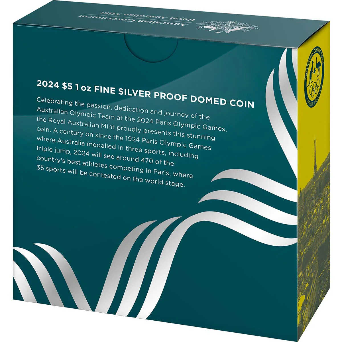 Australian Olympic Team 2024 $5 1oz Fine Silver Proof Domed Coin - Image 5
