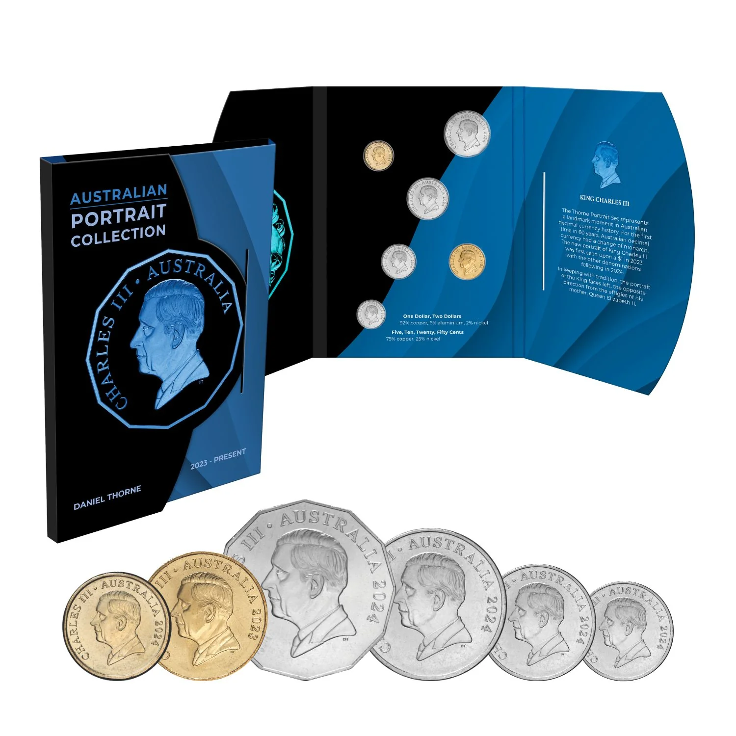 Australia Charles III 2023-Present Daniel Thorne Portrait Uncirculated 6-Coin Set