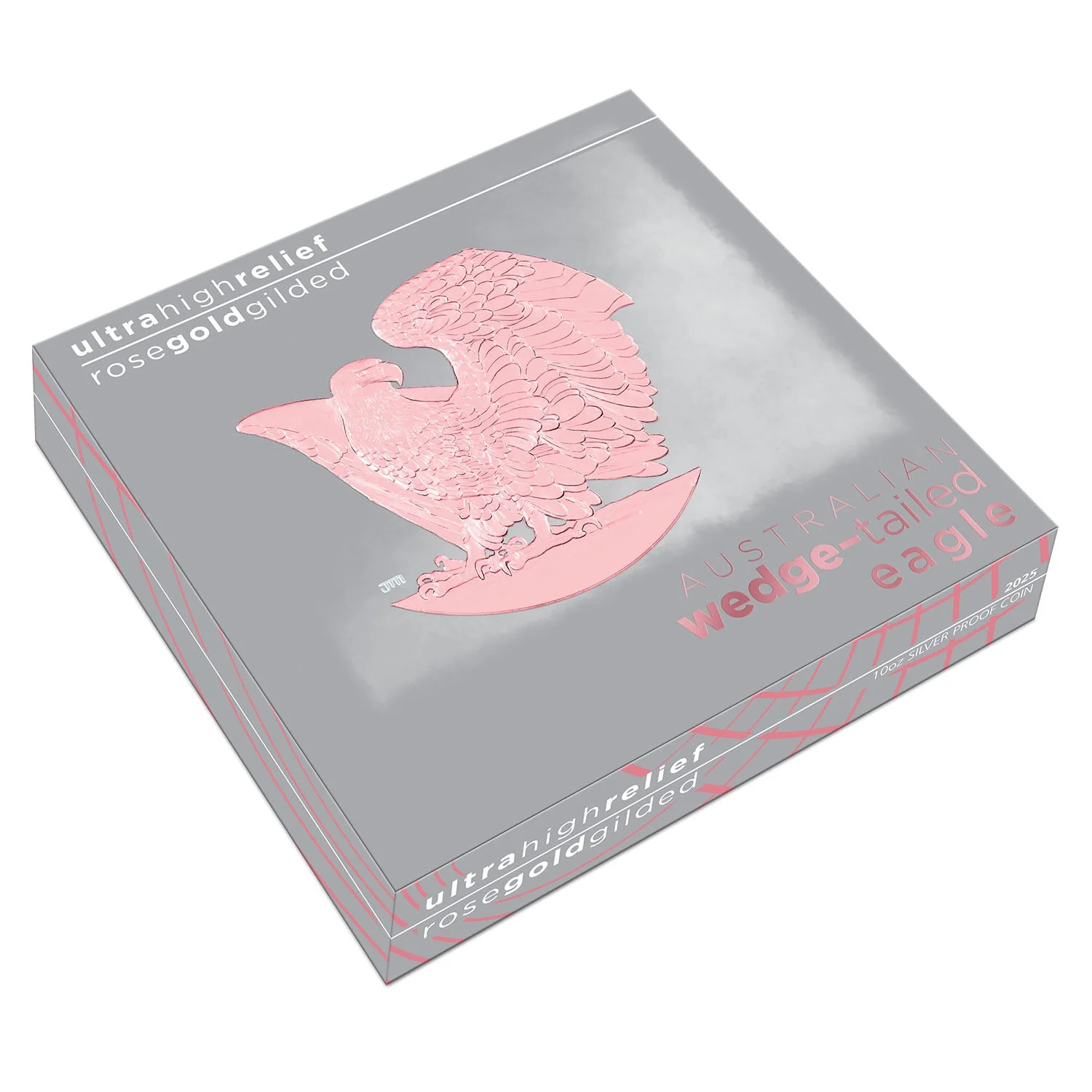 Australia Wedge-tailed Eagle 2025 $10 Ultra High Relief Rose Gold-plated 10oz Silver Proof Coin - Image 4