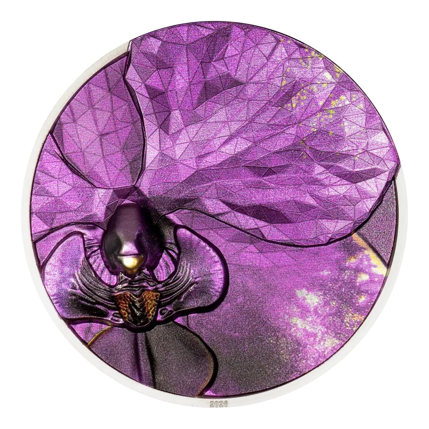 Bionics Orchid 2026 $5 Colour Ultra High Relief 1oz Silver Proof Coin