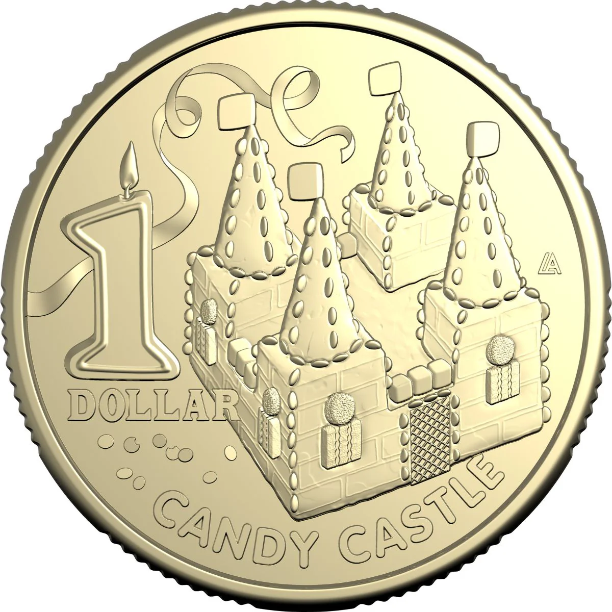Australia Candy Castle Birthday Cake 2025 $1 Aluminium-Bronze Uncirculated Coin - Image 2