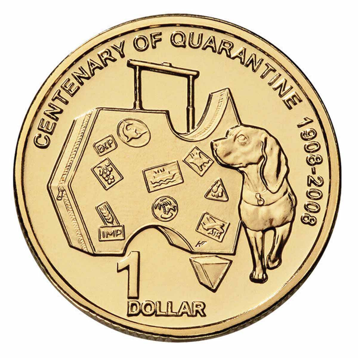 Australia Quarantine 100th Anniversary 2008 $1 Aluminium-Bronze Uncirculated Coin