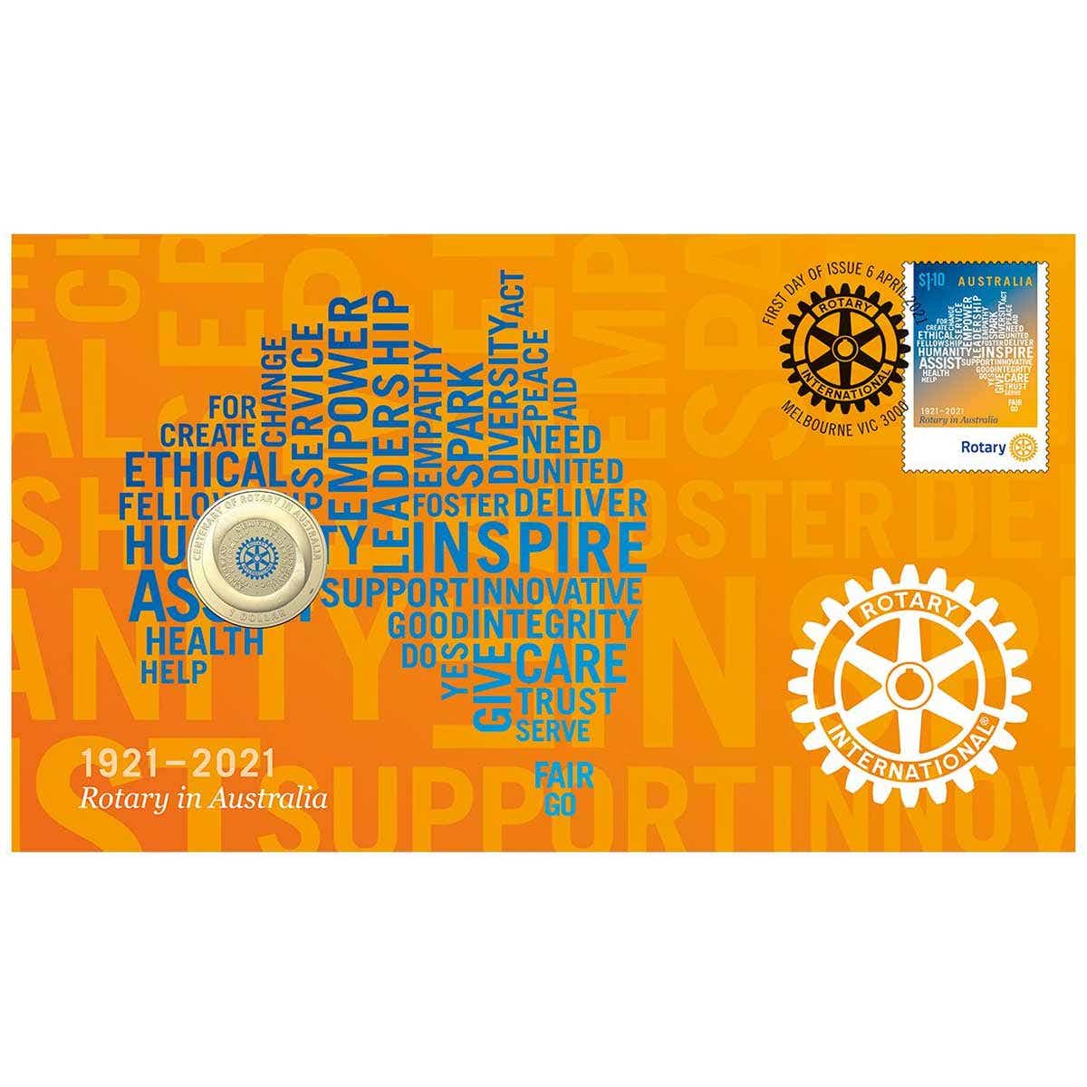 Centenary of Rotary 2021 $1 Stamp & Coin Cover - Image 3
