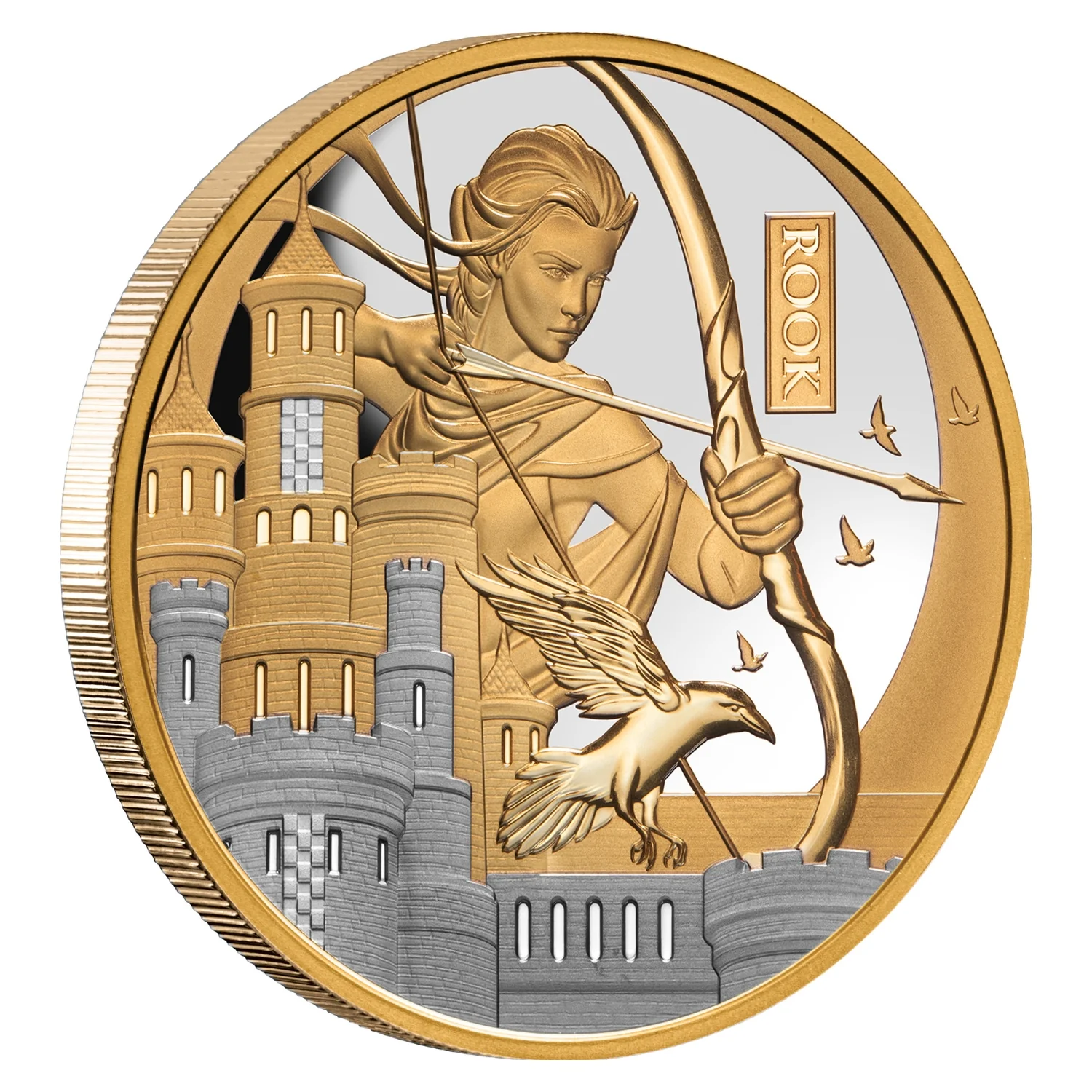 Chess Rook 2026 $100 Platinum-plated 1oz Gold Proof Coin