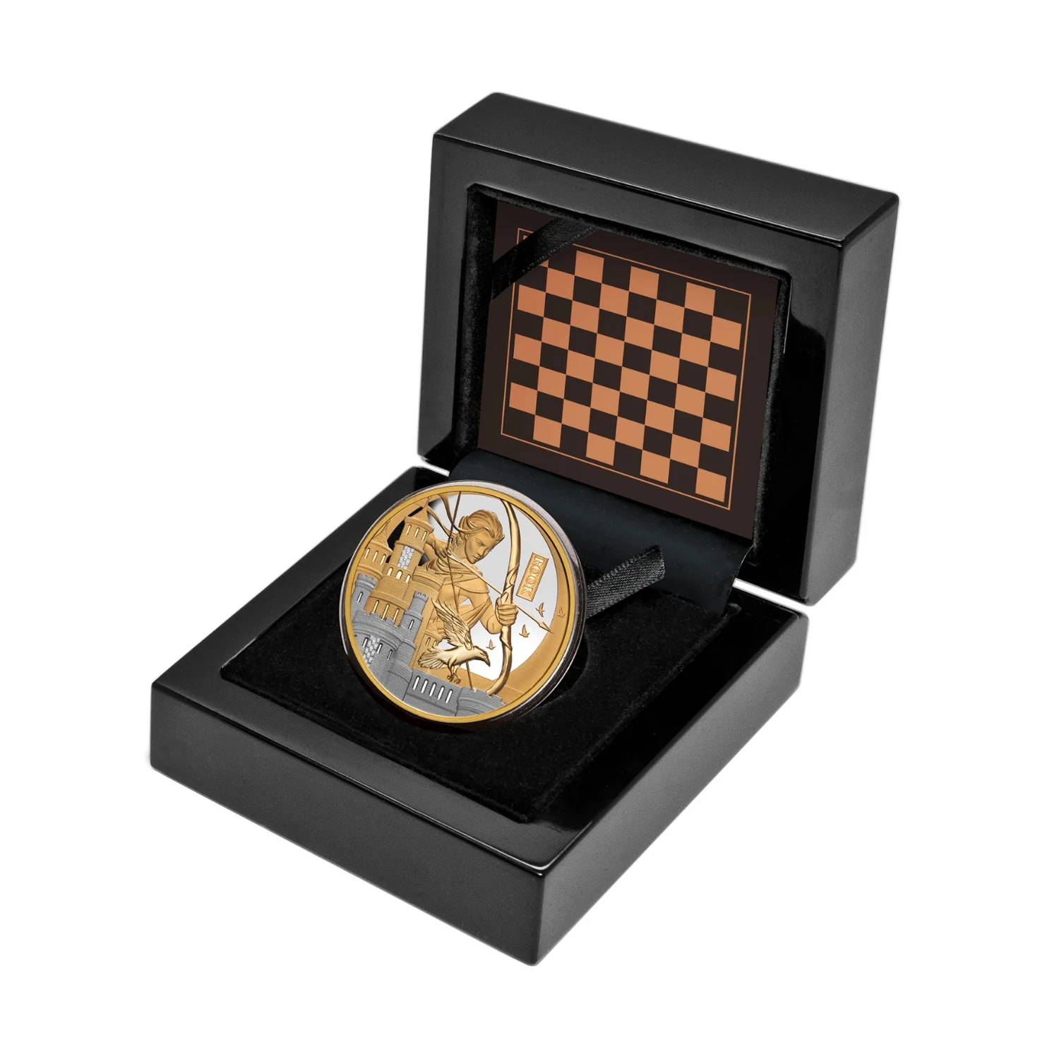 Chess Rook 2026 $100 Platinum-plated 1oz Gold Proof Coin - Image 3