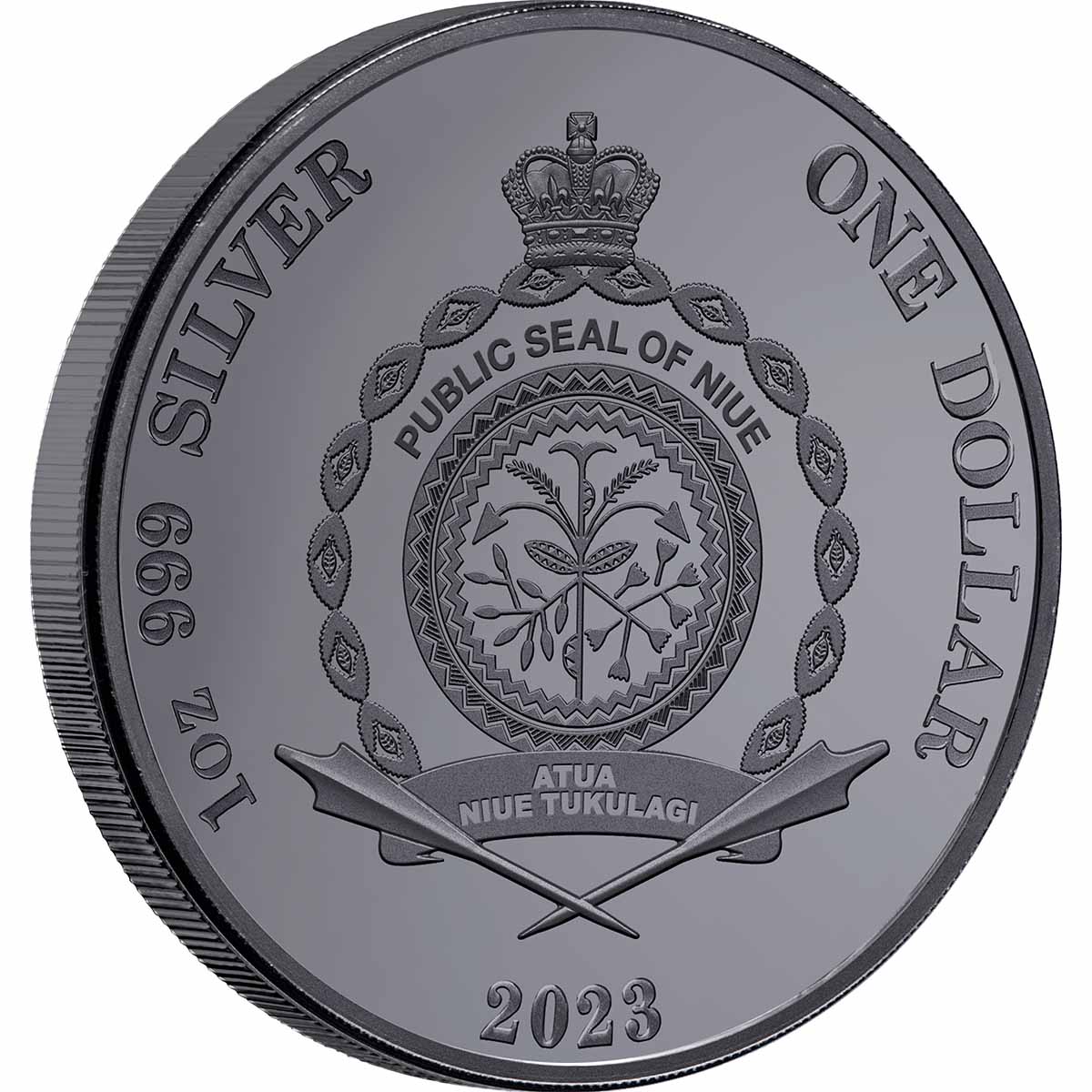 Chess King 2023 $1 1oz Silver Black Proof Coin - Image 2