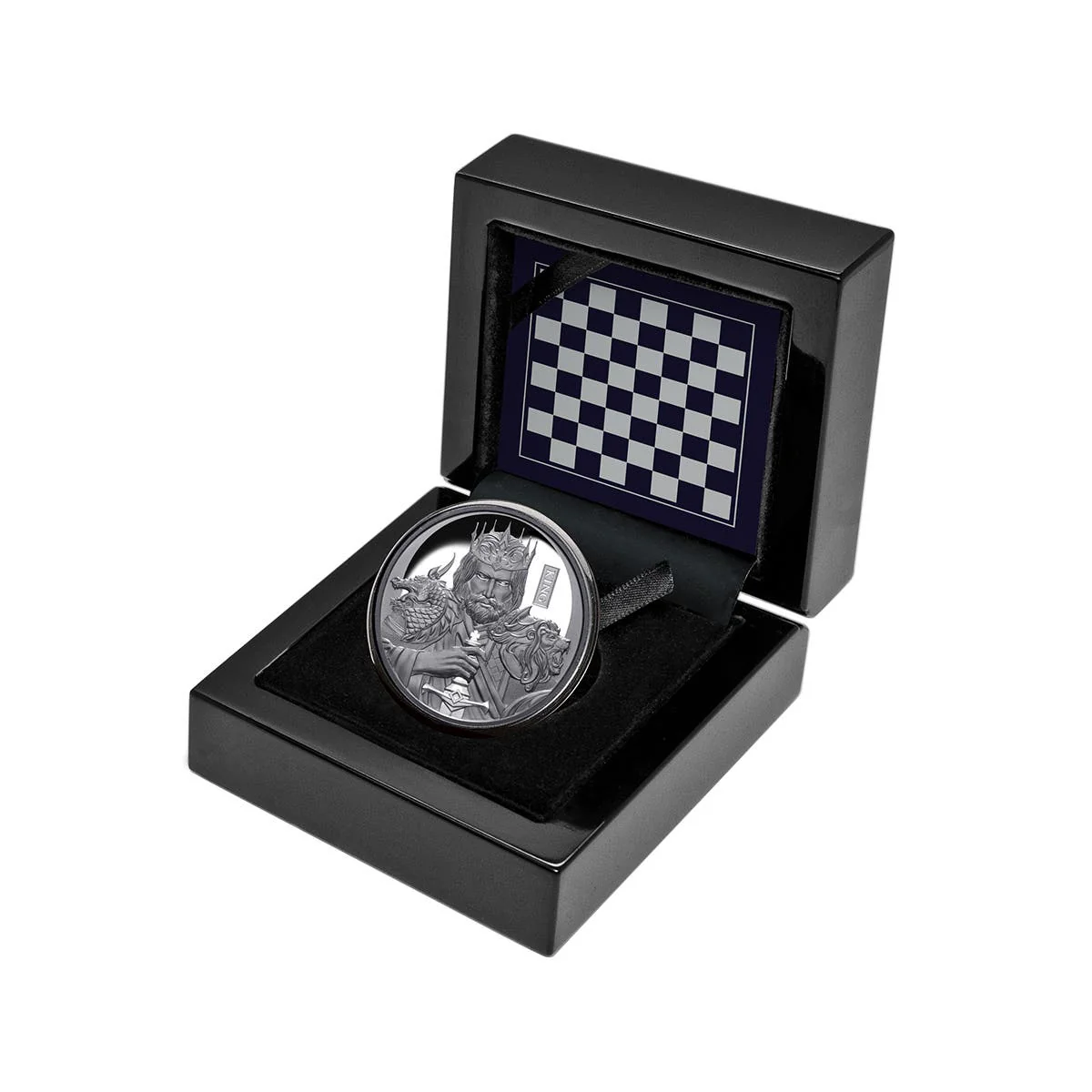 Chess King 2023 $1 1oz Silver Black Proof Coin - Image 3