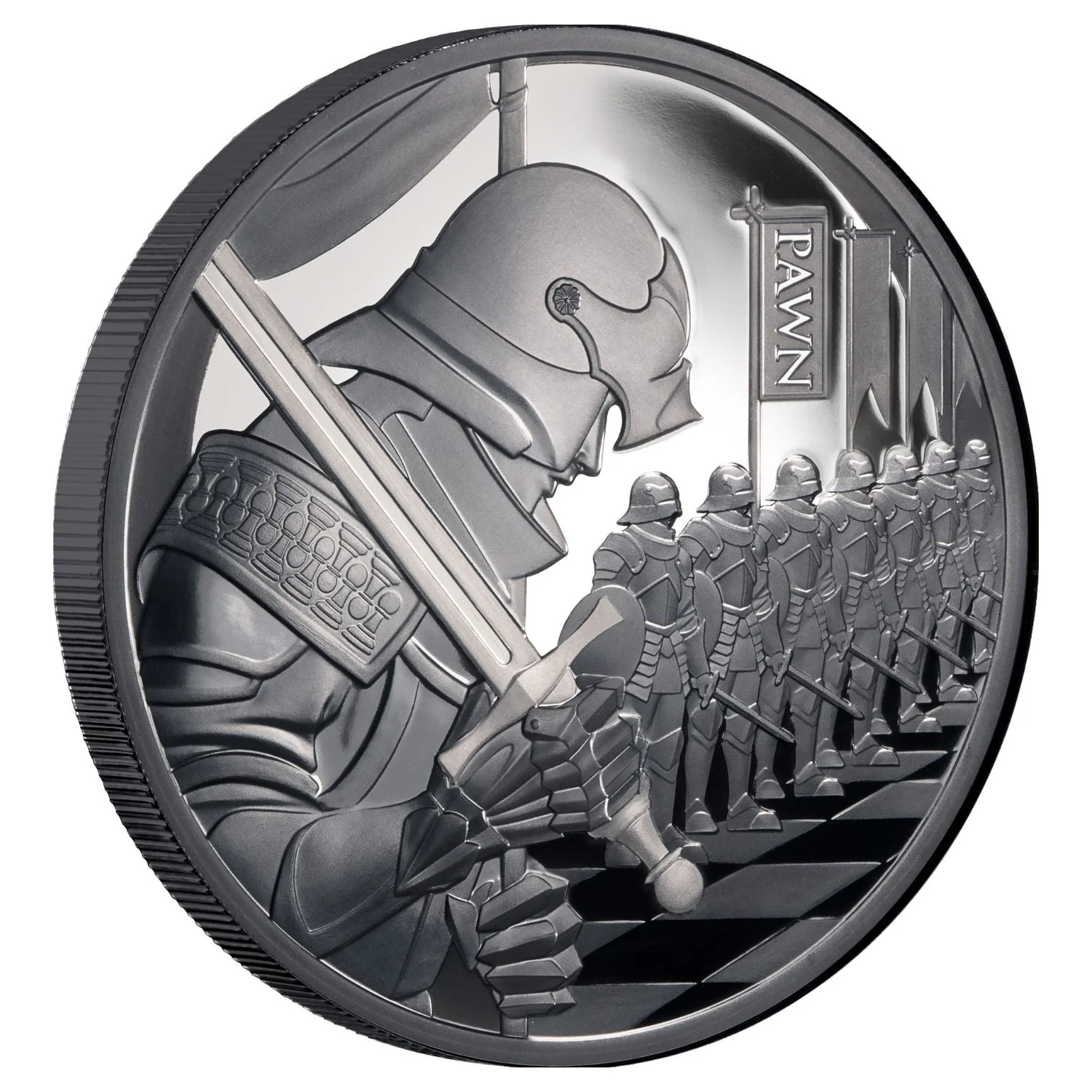 Chess Pawn 2026 $1 1oz Silver Black Proof Coin