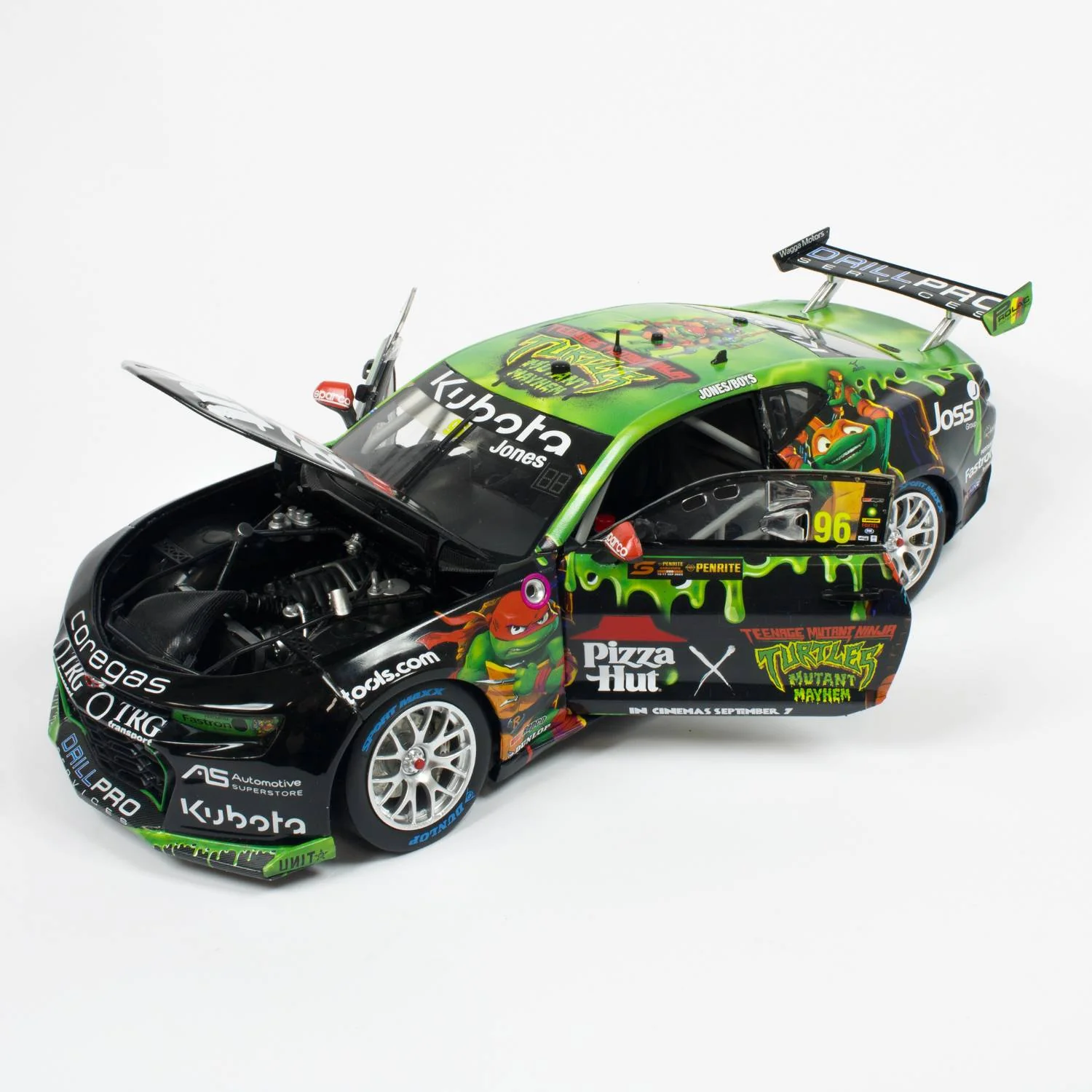 CHEVROLET CAMARO - BJR - JONES/BOYS #96 - 2023 Penrite Sandown 500 - Race 24 - Pizza Hut TMNT  Livery - 1:18 Scale Diecast Model Car - Image 10