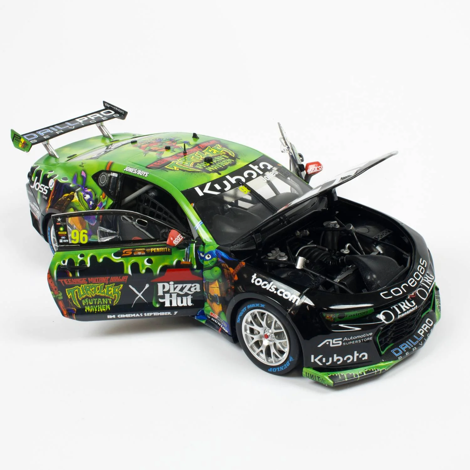 CHEVROLET CAMARO - BJR - JONES/BOYS #96 - 2023 Penrite Sandown 500 - Race 24 - Pizza Hut TMNT  Livery - 1:18 Scale Diecast Model Car - Image 11