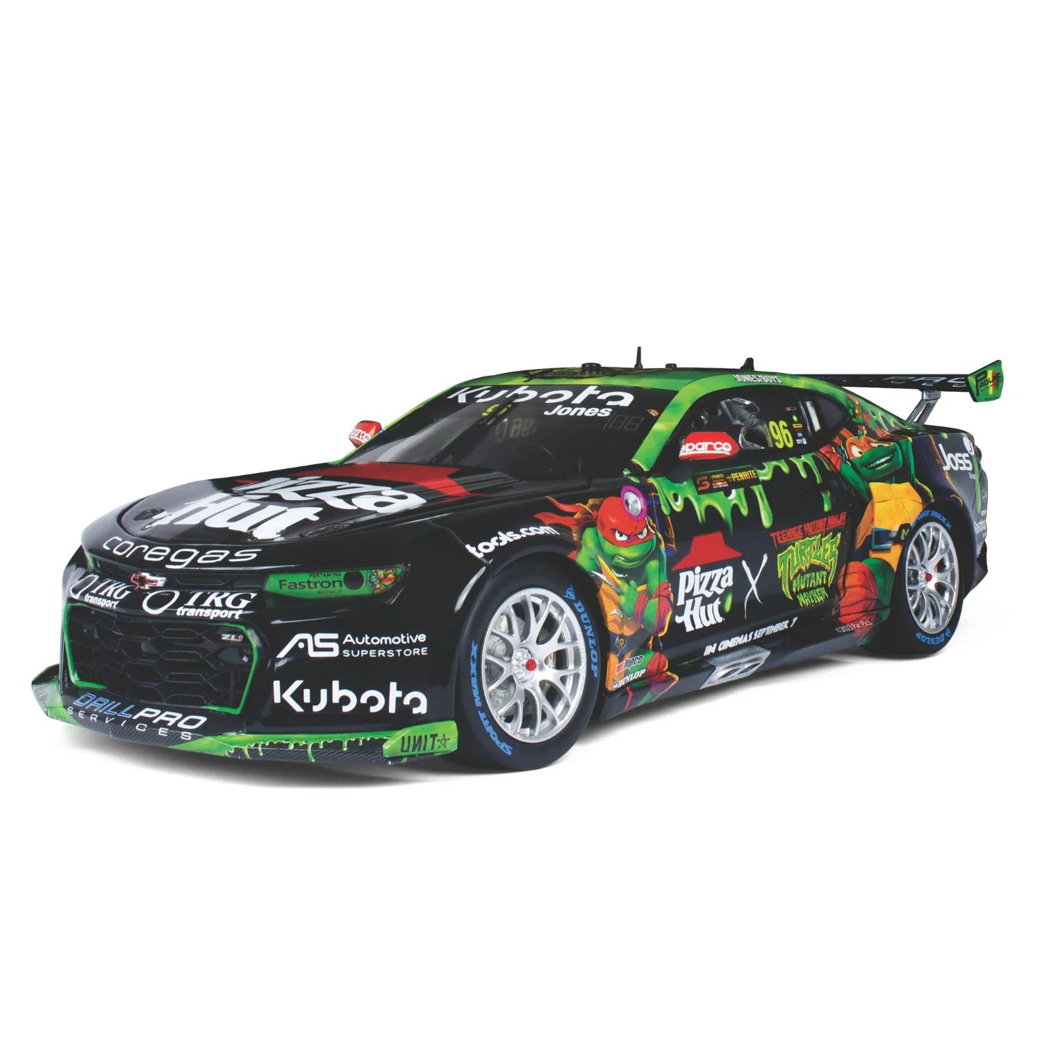 CHEVROLET CAMARO - BJR - JONES/BOYS #96 - 2023 Penrite Sandown 500 - Race 24 - Pizza Hut TMNT  Livery - 1:18 Scale Diecast Model Car - Image 7
