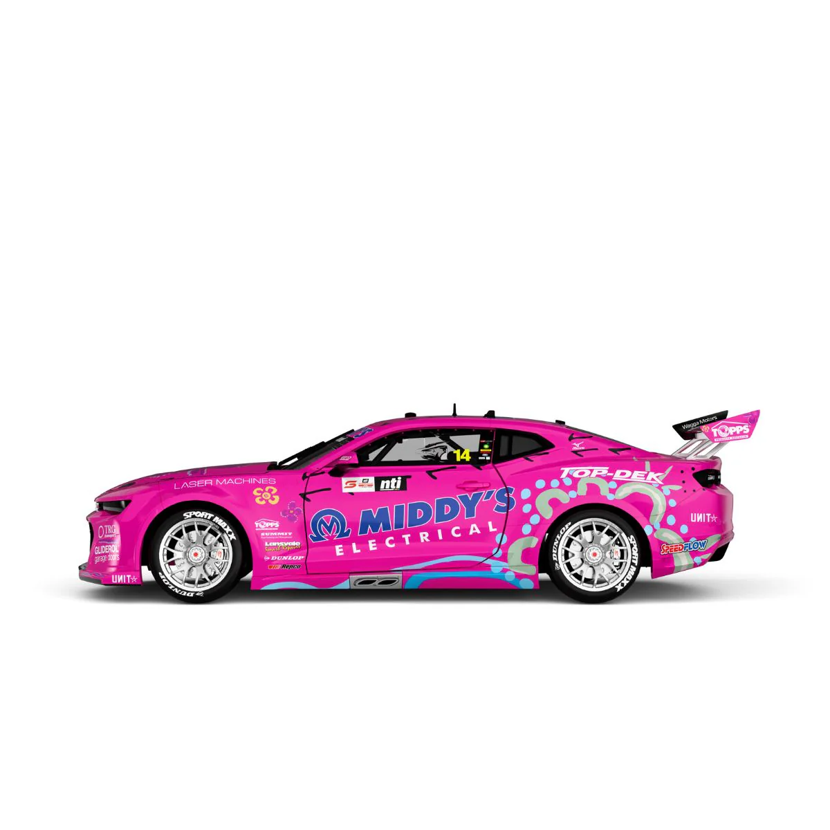 CHEVROLET CAMARO GEN3 ZL1 - BJR - FULLWOOD #14 - 2023 NTI Townsville 500 - Race 16 - Indigenous Livery - 1:18 Scale Diecast Model Car - Image 2
