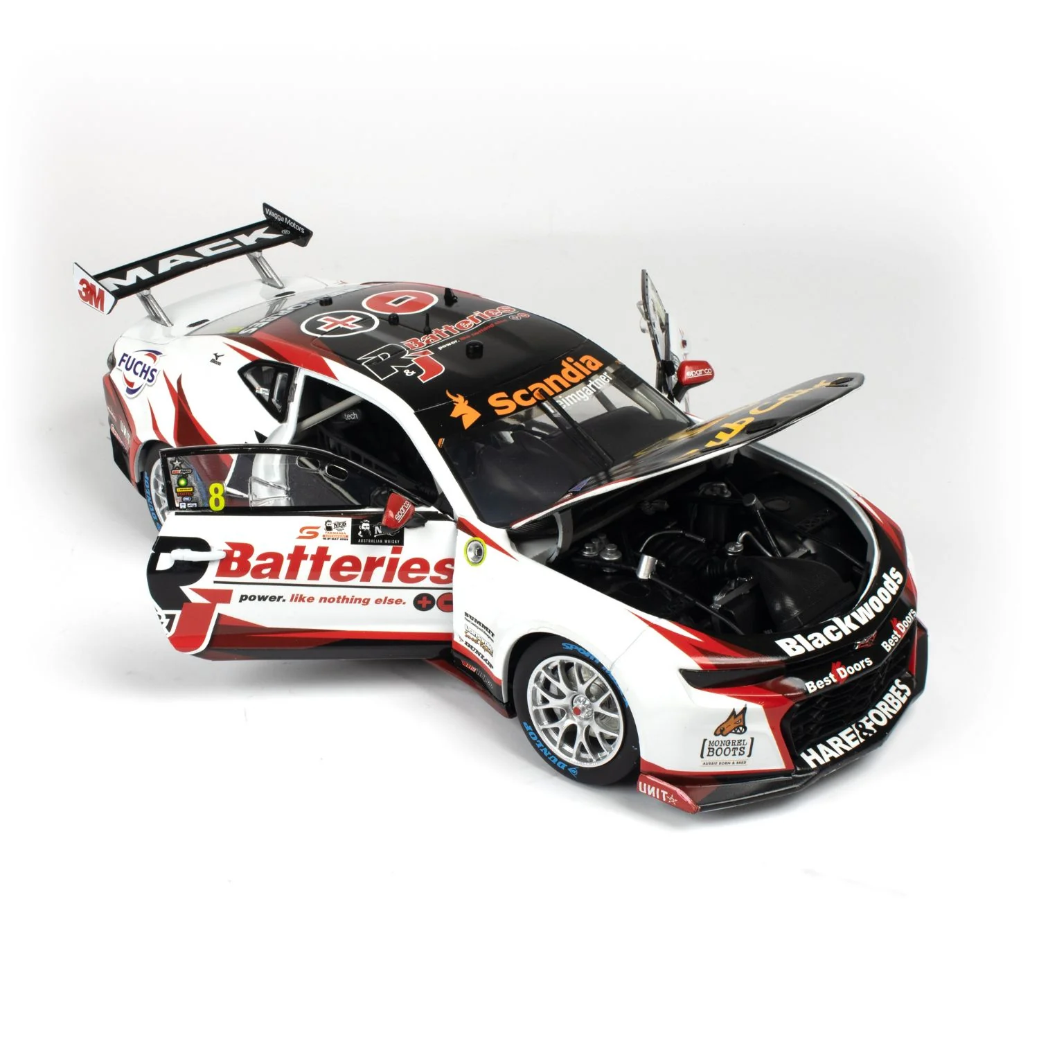 CHEVROLET CAMARO GEN3 ZL1 - BJR - HEIMGARTNER #8 - 2023 NED Whisky Tasmania Supersprint - Race 10 RUNNER-UP - 100 ROUND STARTS - 1:18 Scale Diecast Model Car - Image 11