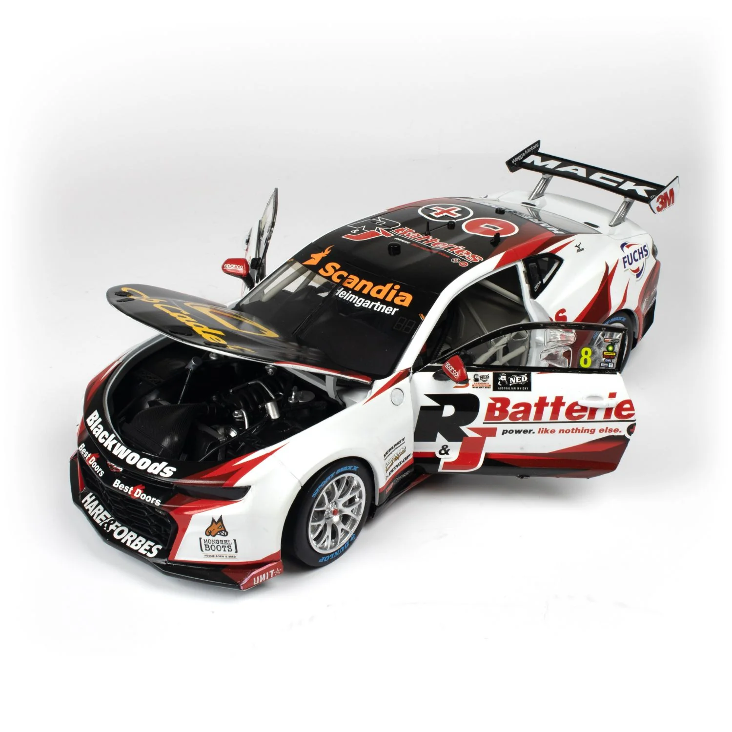 CHEVROLET CAMARO GEN3 ZL1 - BJR - HEIMGARTNER #8 - 2023 NED Whisky Tasmania Supersprint - Race 10 RUNNER-UP - 100 ROUND STARTS - 1:18 Scale Diecast Model Car - Image 2