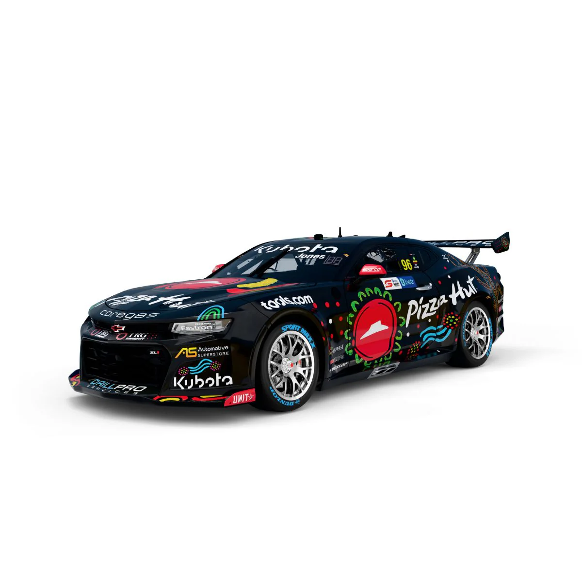 CHEVROLET CAMARO GEN3 ZL1 - BJR - JONES #96 - 2023 Betr Darwin Triple Crown - Race 14 - Indigenous Livery - 1:18 Scale Diecast Model Car