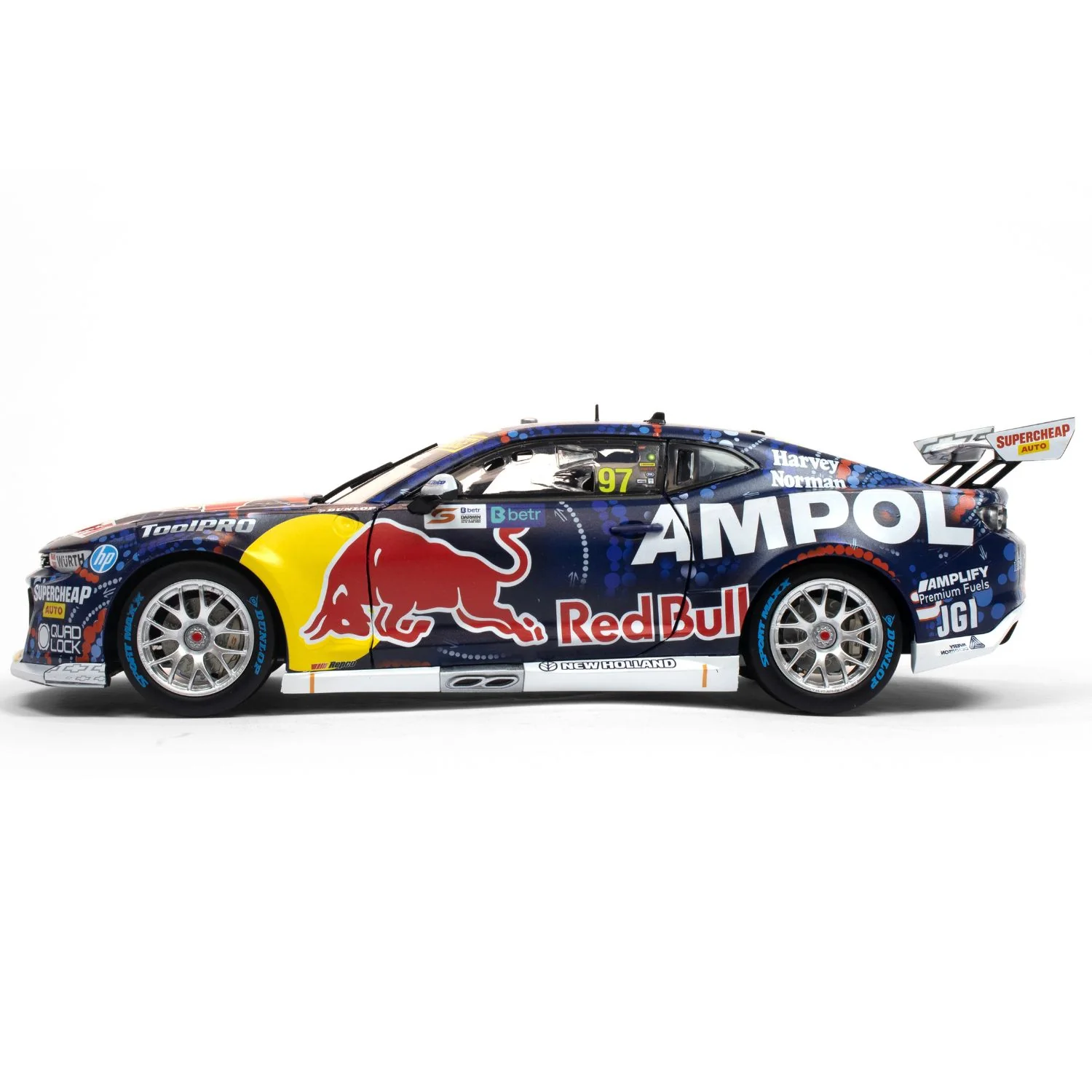 CHEVROLET CAMARO GEN3 ZL1 - RED BULL AMPOL RACING - VAN GISBERGEN#97 - 2023 Betr Darwin Triple Crown - Race 14 Runner-Up - Indigenous Livery - 1:43 Scale Diecast Model Car - Image 2