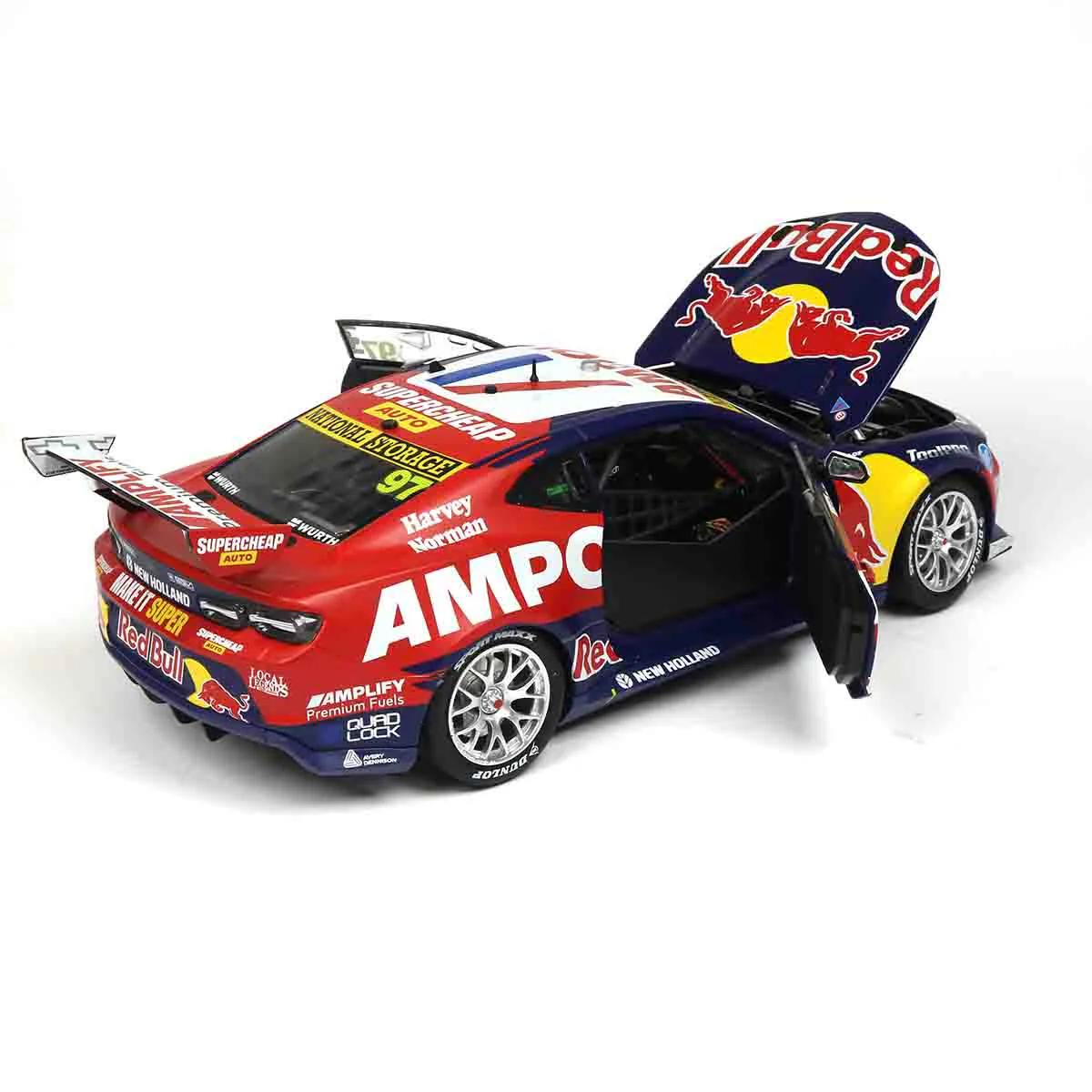 CHEVROLET CAMARO GEN3 ZL1 - RED BULL RACING - VAN GISBERGEN #97 - 2023 Thrifty Newcastle 500 - Race 2 WINNER - 1:18 Scale Diecast Model Car - Image 11