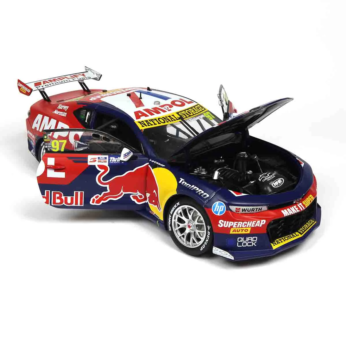 CHEVROLET CAMARO GEN3 ZL1 - RED BULL RACING - VAN GISBERGEN #97 - 2023 Thrifty Newcastle 500 - Race 2 WINNER - 1:18 Scale Diecast Model Car - Image 2