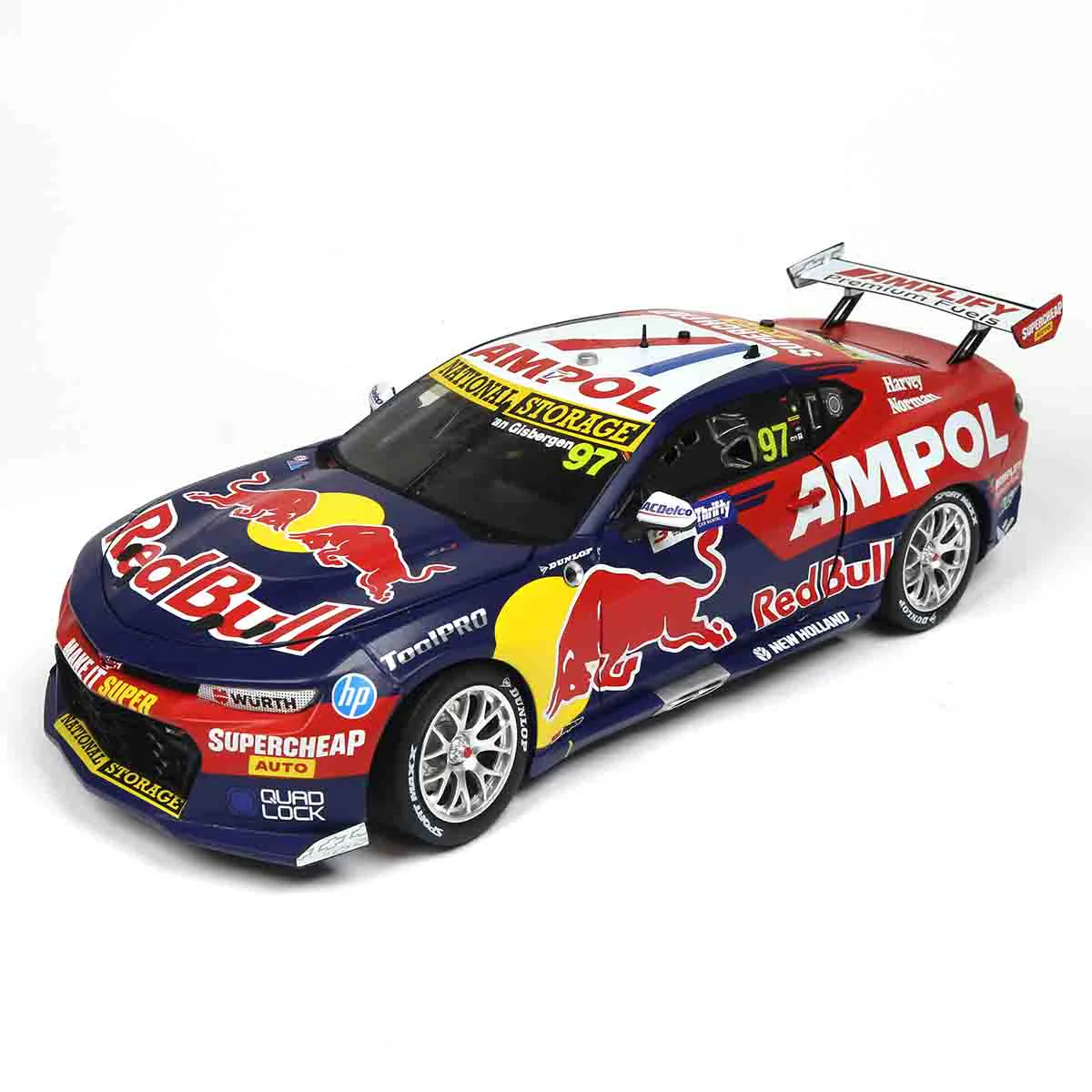 CHEVROLET CAMARO GEN3 ZL1 - RED BULL RACING - VAN GISBERGEN #97 - 2023 Thrifty Newcastle 500 - Race 2 WINNER - 1:18 Scale Diecast Model Car - Image 3