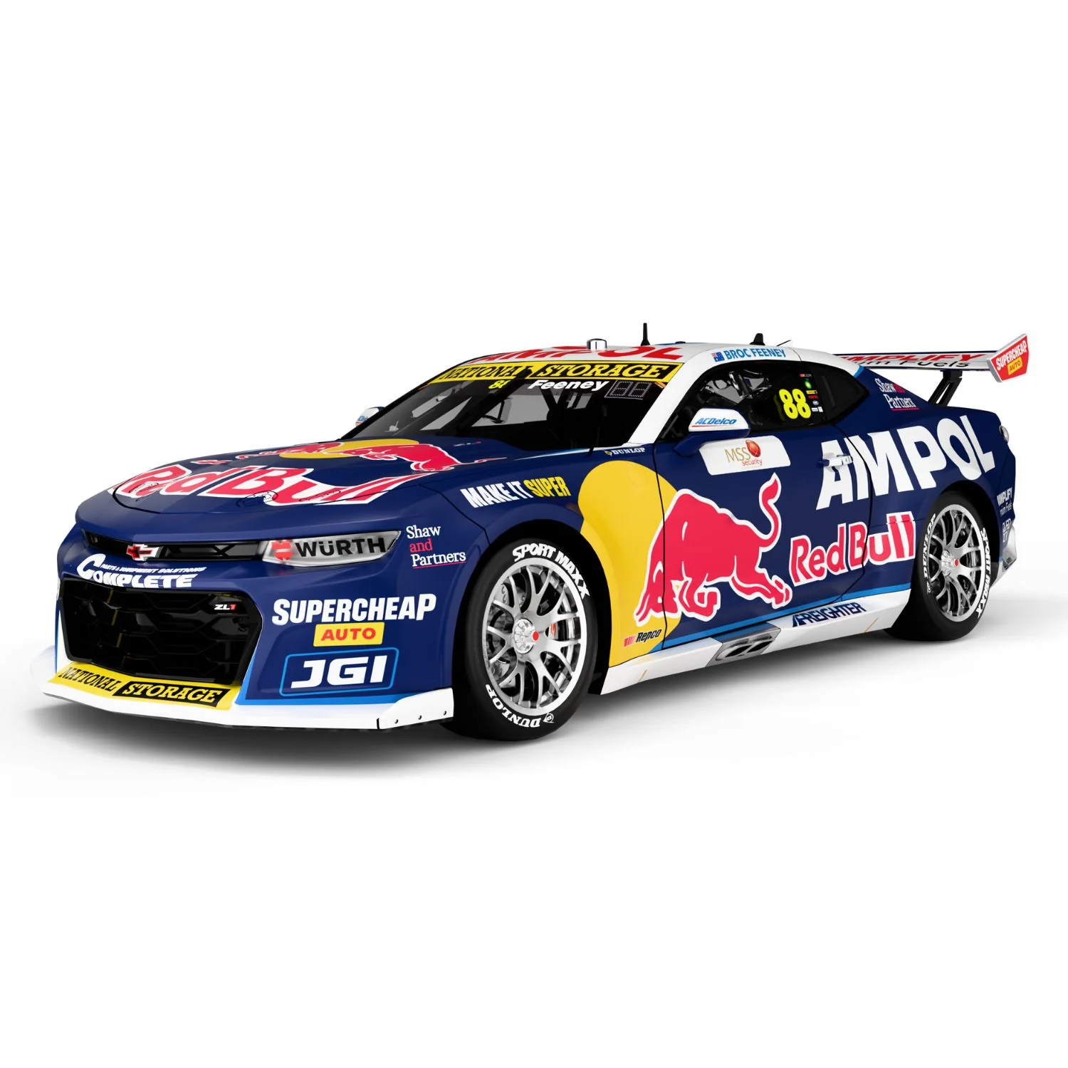 CHEVROLET CAMARO - RED BULL AMPOL RACING - BROC FEENEY #88 - 2025 - MSS SECURITY MELBOURNE SUPERSPRINT - RACE 4 WINNER - 1:18 Scale Diecast Model Car - Image 3