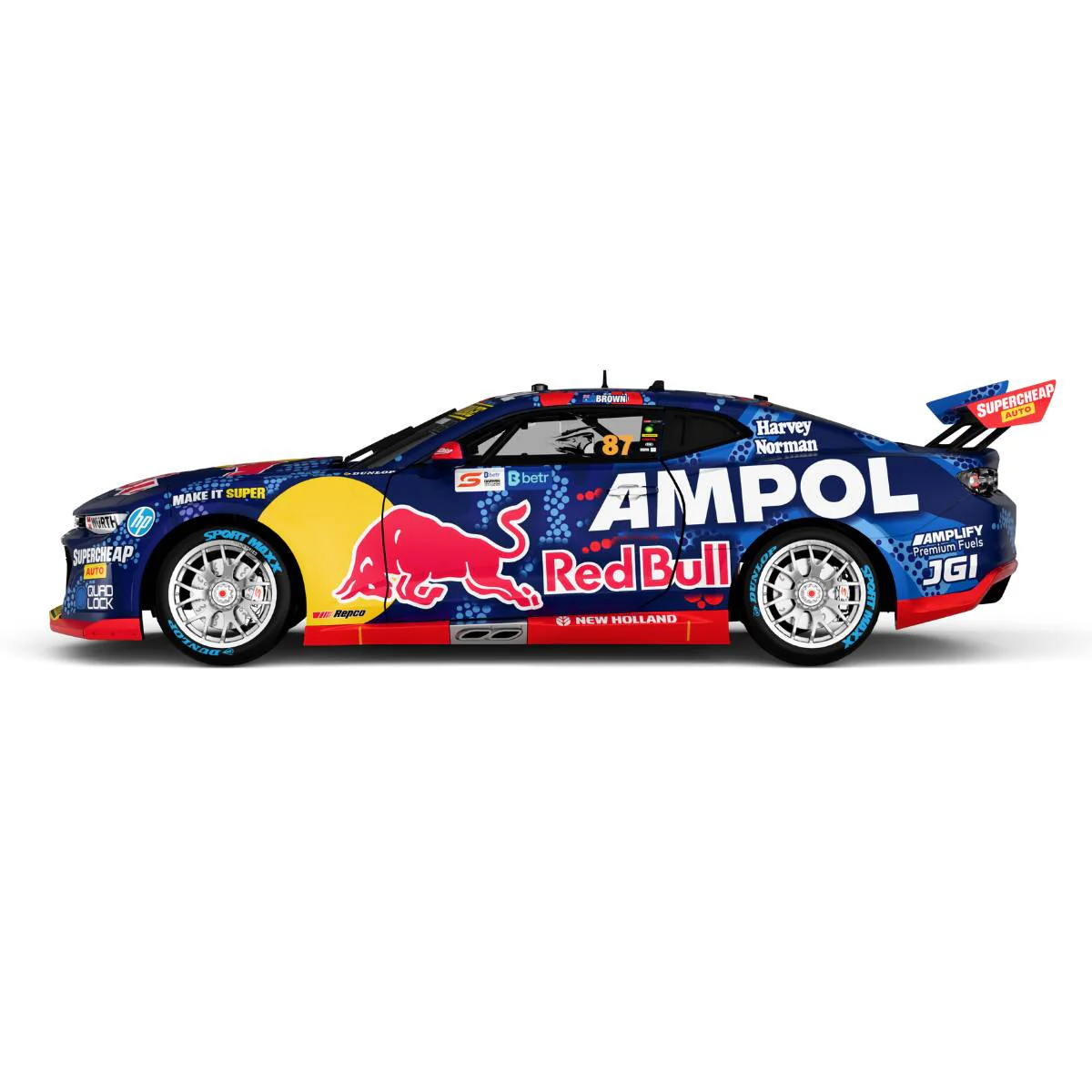 CHEVROLET CAMARO - RED BULL AMPOL RACING - BROWN #87 - 2024 BETR DARWIN TRIPLE CROWN - RACE 12 RUNNER-UP - 1:18 Scale  Diecast Model Car - Image 2