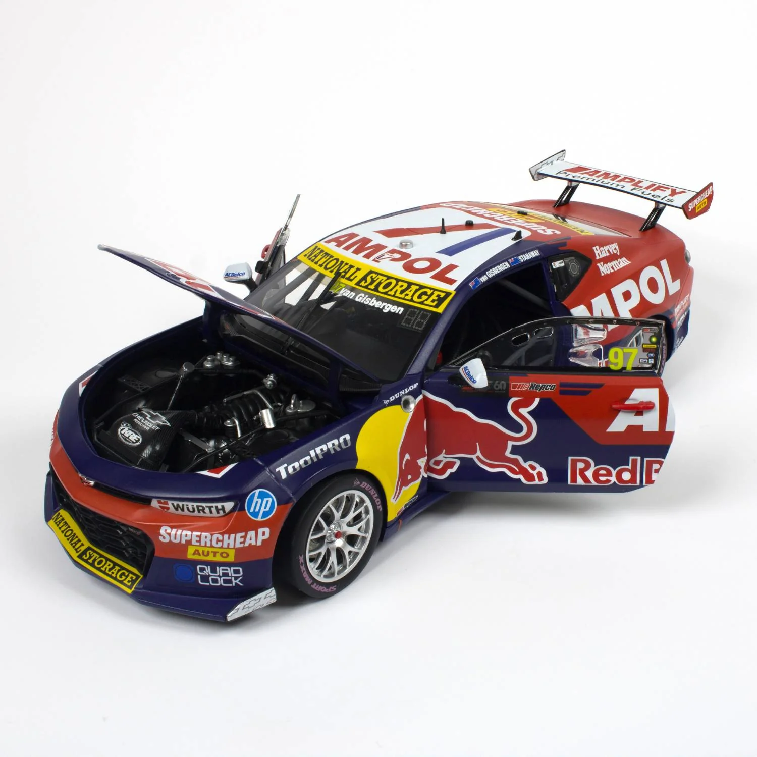 CHEVROLET CAMARO - RED BULL AMPOL RACING - VAN GISBERGEN/STANAWAY #97 - 2023 Bathurst 1000 WINNER - 1:18 Scale Diecast Model Car - Image 2