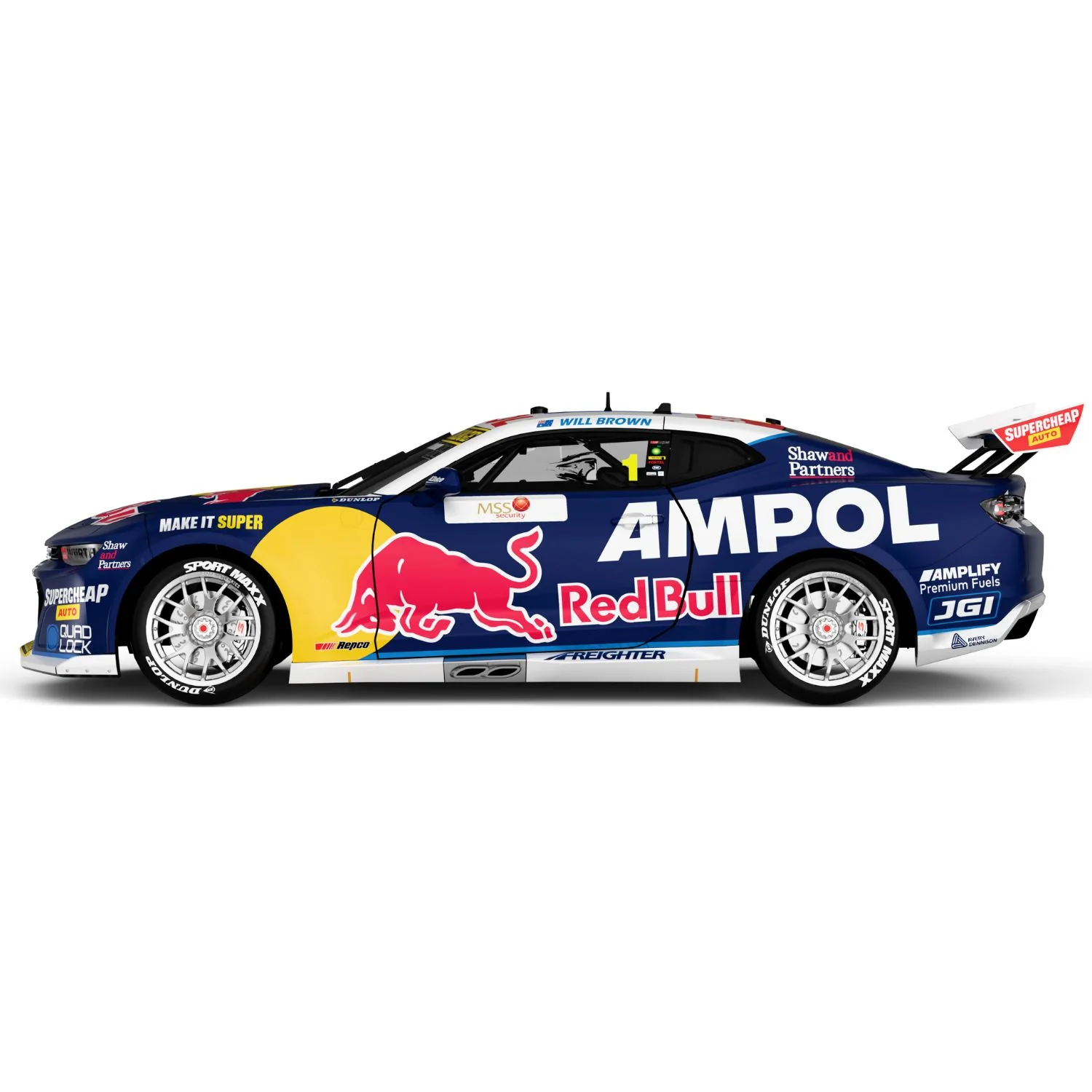 CHEVROLET CAMARO - RED BULL AMPOL RACING - WILL BROWN #1 - 2025 - MSS SECURITY MELBOURNE SUPERSPRINT - RACE 6 WINNER - 1:18 Scale Diecast Model Car - Image 2