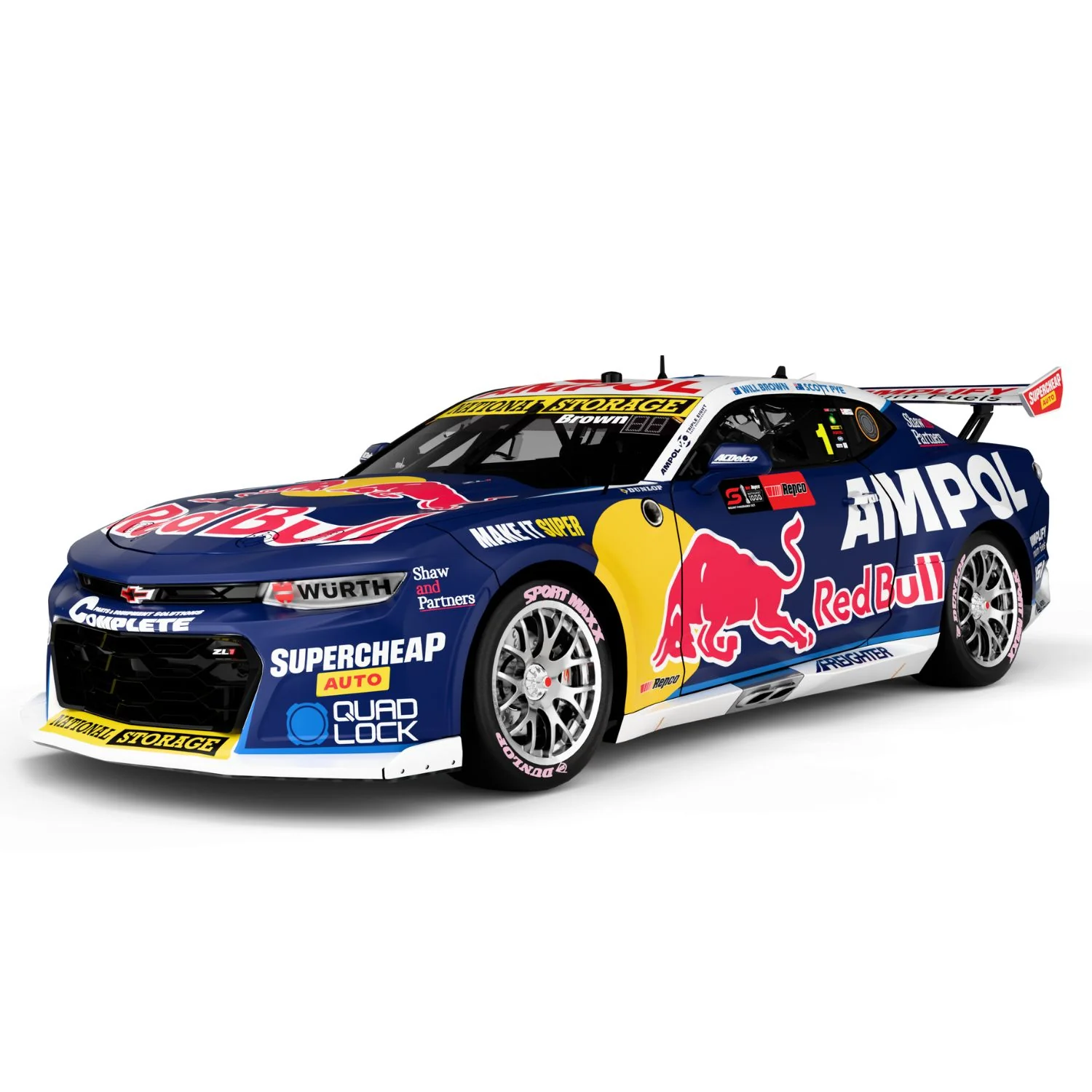 CHEVROLET CAMARO - RED BULL AMPOL RACING - WILL BROWN/SCOTT PYE #1 2025 BATHURST 1000 - 1:18 Scale Diecast Model Car