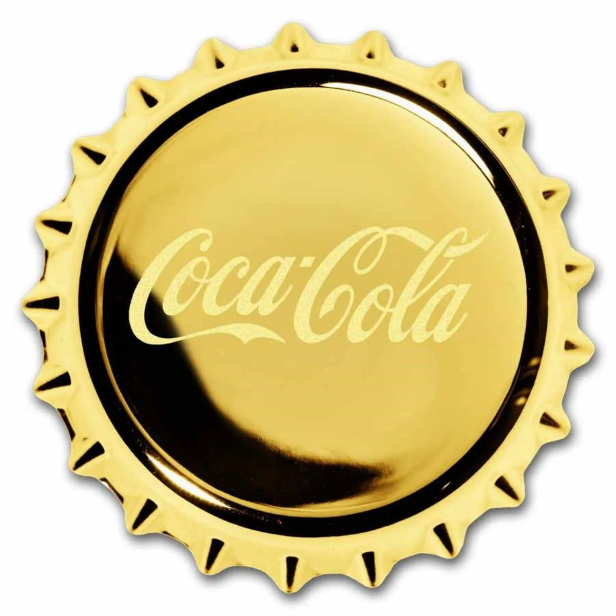 Coca-Cola 2025 $8 Bottle Cap Shaped Gold Coin - Image 2