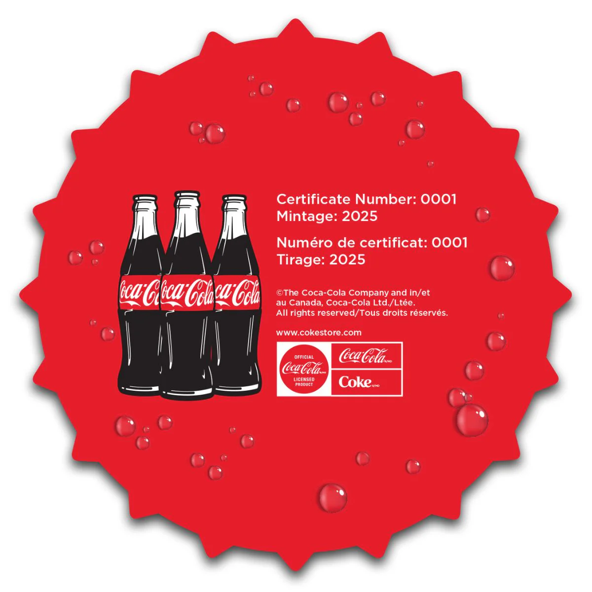 Coca-Cola 2025 $8 Bottle Cap Shaped Gold Coin - Image 6