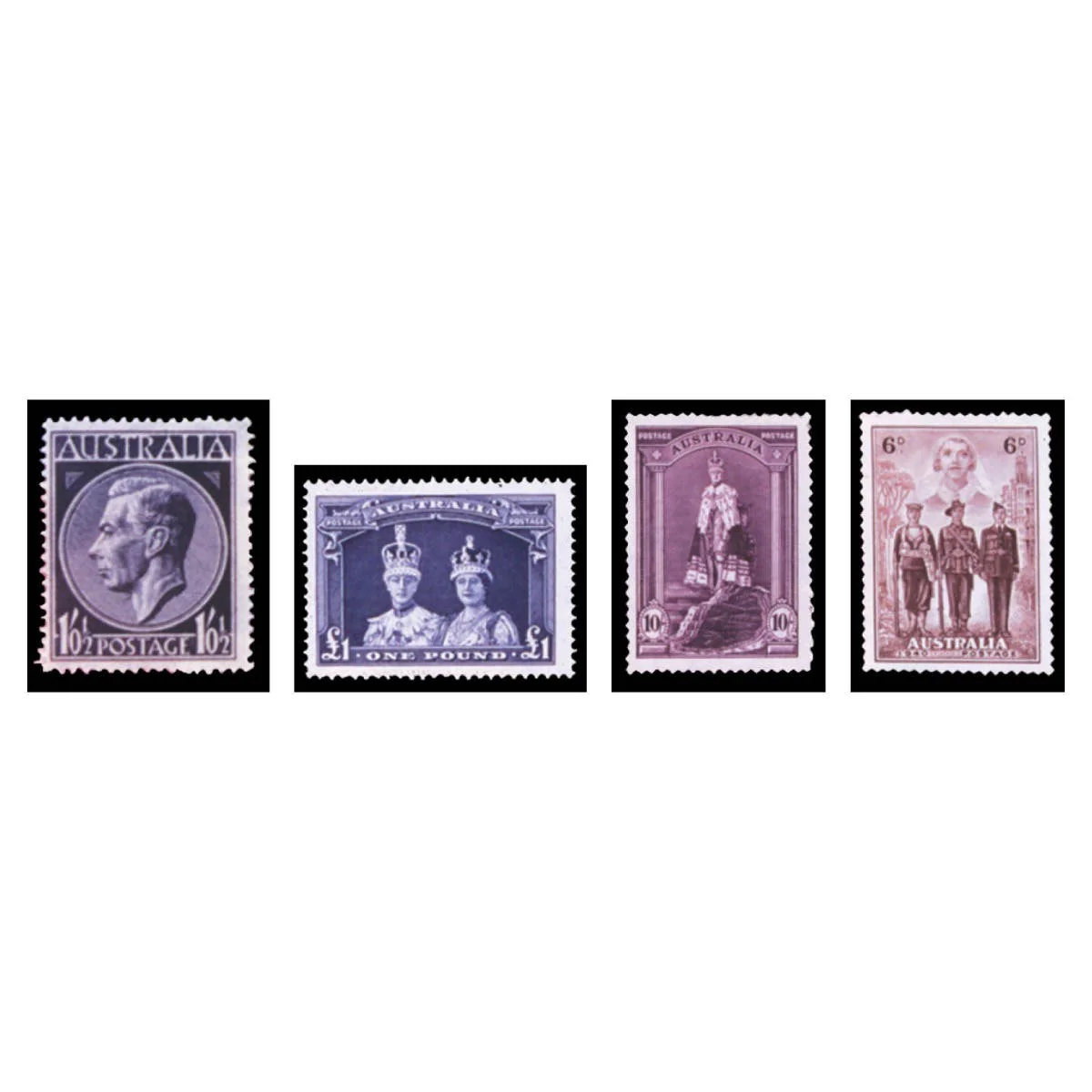 Australia George VI 1937-52 Complete 91-Stamp Collection Mint Unhinged - Image 2