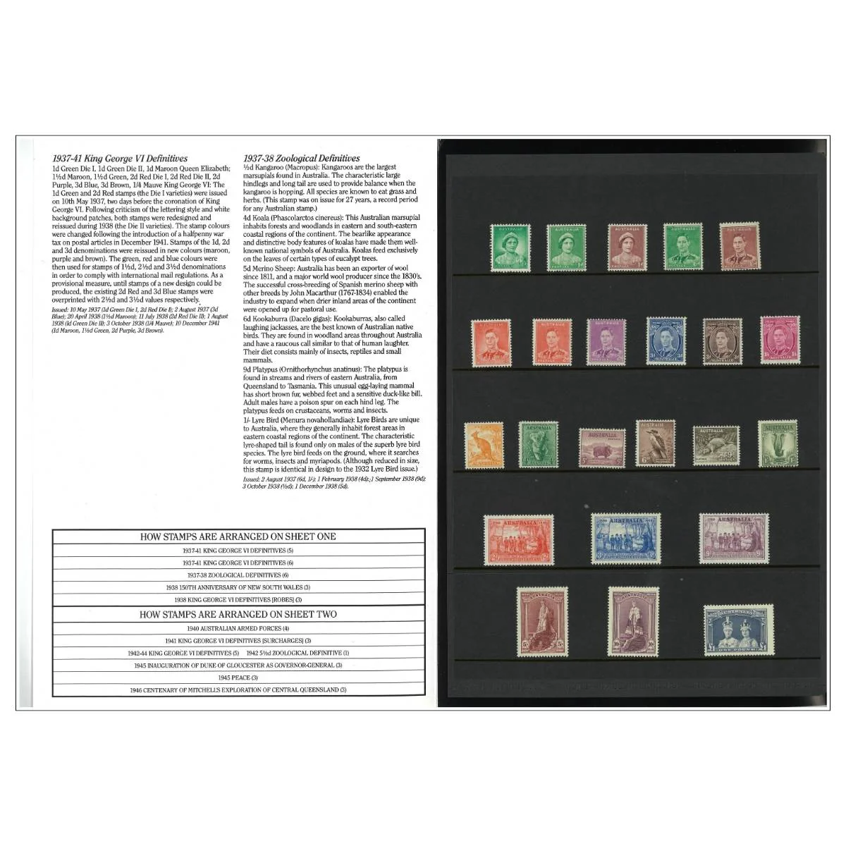 Australia George VI 1937-52 Complete 91-Stamp Collection Mint Unhinged - Image 3